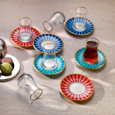 Schafer Pırıl 6 Kişilik 12 Parça Cam Çay Seti Asorti